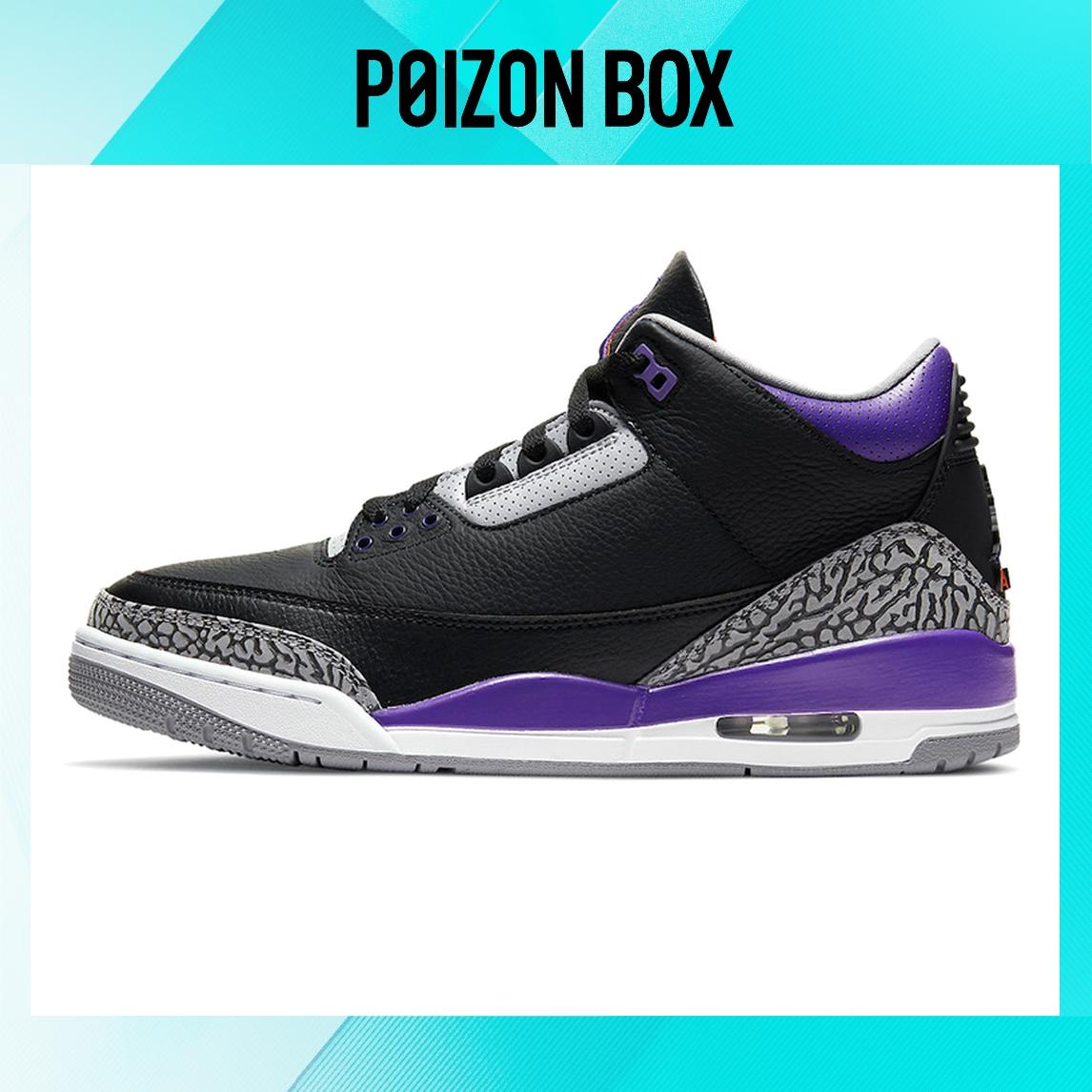 

Jordan 3 Retro Black Court Purple