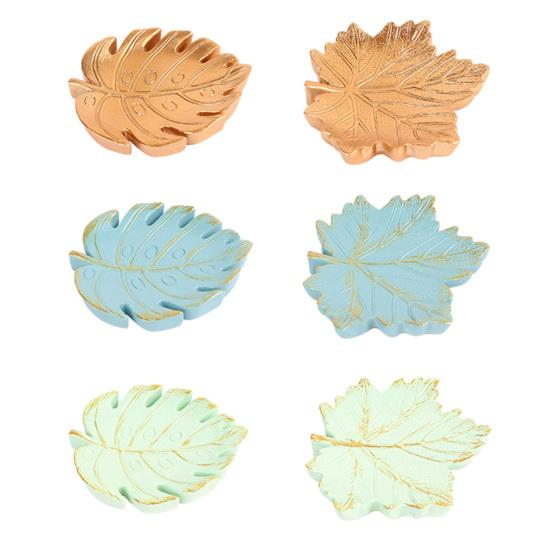 Leaf Shaped Jewelry Dish Small Ring Necklace Bracelet Holder Organizer Resin Decorative Trinket Dish Tray for Wedding Party Table