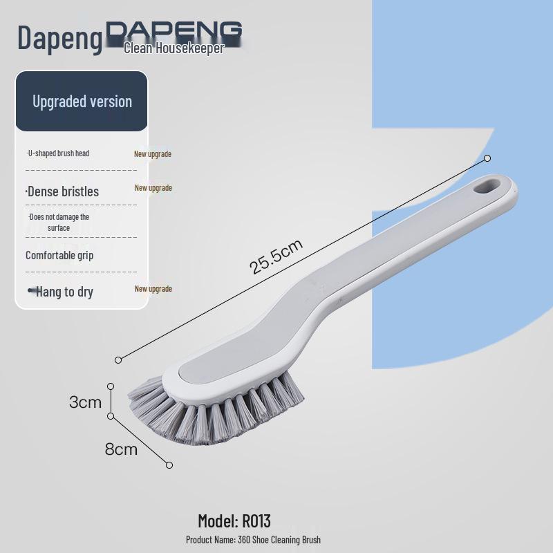 Long-Handled Multi-Function Shoe Brush with Soft Bristles - Gentle and Effective for Home Shoe and Laundry Cleaning