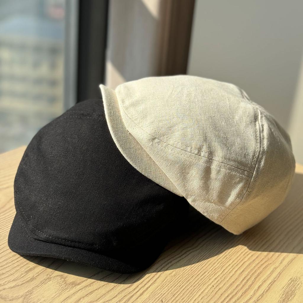 Neue einfache japanische Forward-Kappe für Damen, vielseitiges Vintage-Barett, das das Gesicht kleiner erscheinen lässt, nach hinten getragen, künstlerischer Hut für große