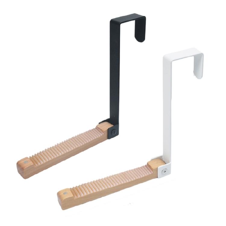 Multipurpose Over Door Hooks Foldable Wood Hanger With Nonslip Strips Space Saving Drying Rack For Bedroom Bathroom
