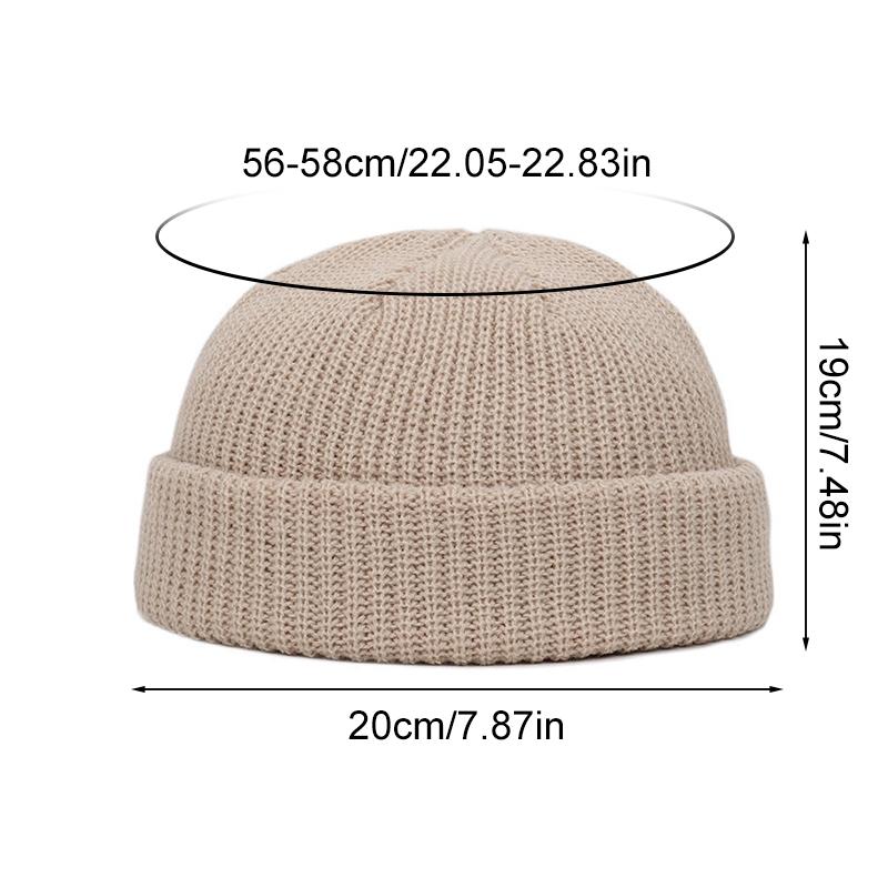 1Pc Acrylic Fiber Casual Men's Short Fisherman Beanbie Hat Mini Autumn and Winter Warm Knitted Hats Hip Hop Hat