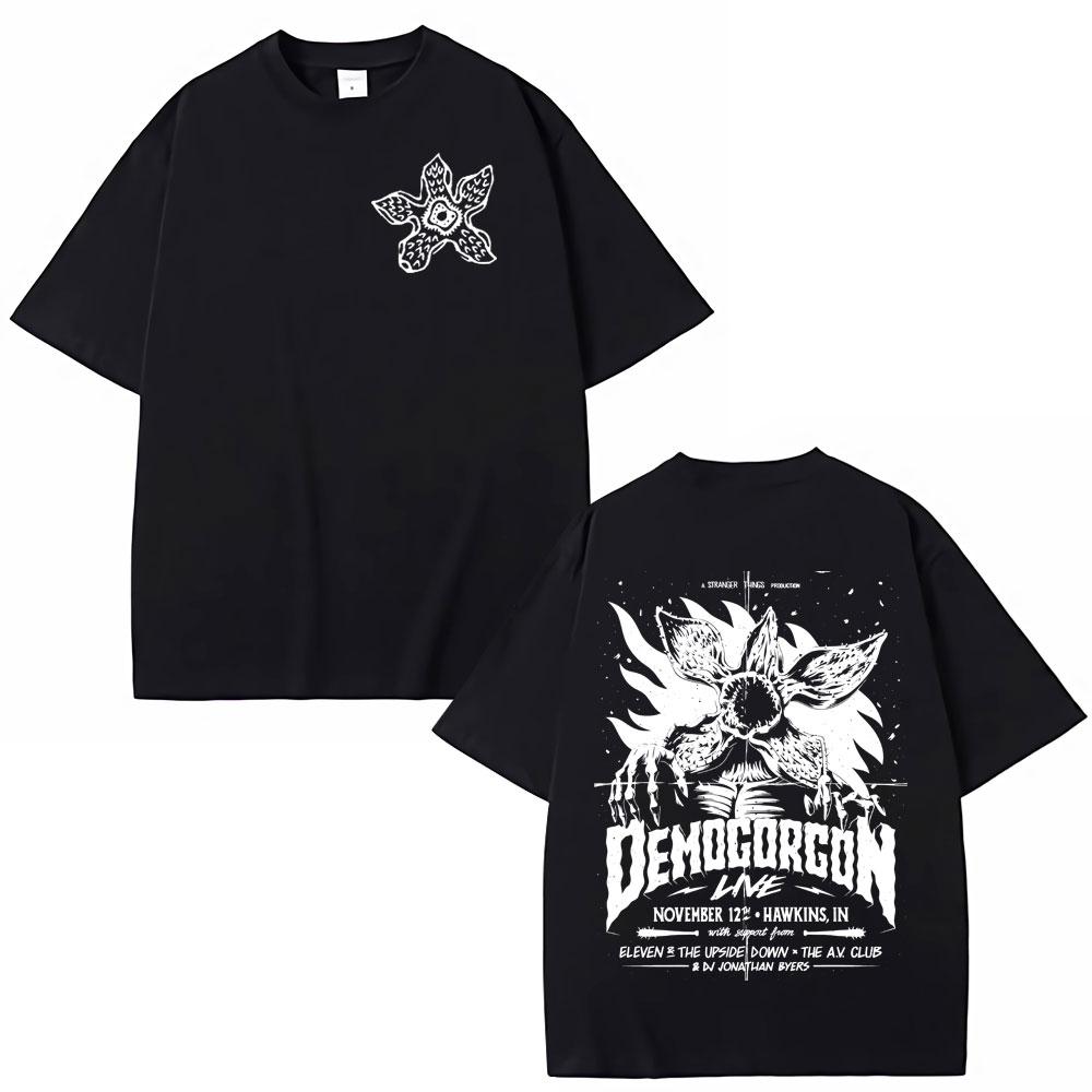 Eddie Munson The Demogorgon Hunter 100%cotton men's shirt Cannibal Flower Monster Graphic short sleeve oversized Women T-shirts