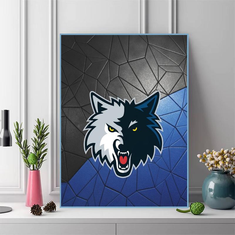 minnesota Timberwolves 100% Round Full Drill 5D DIY Diamond Painting Embroidery Cross Stitch Rhinestone Décor toilet 3 piece set