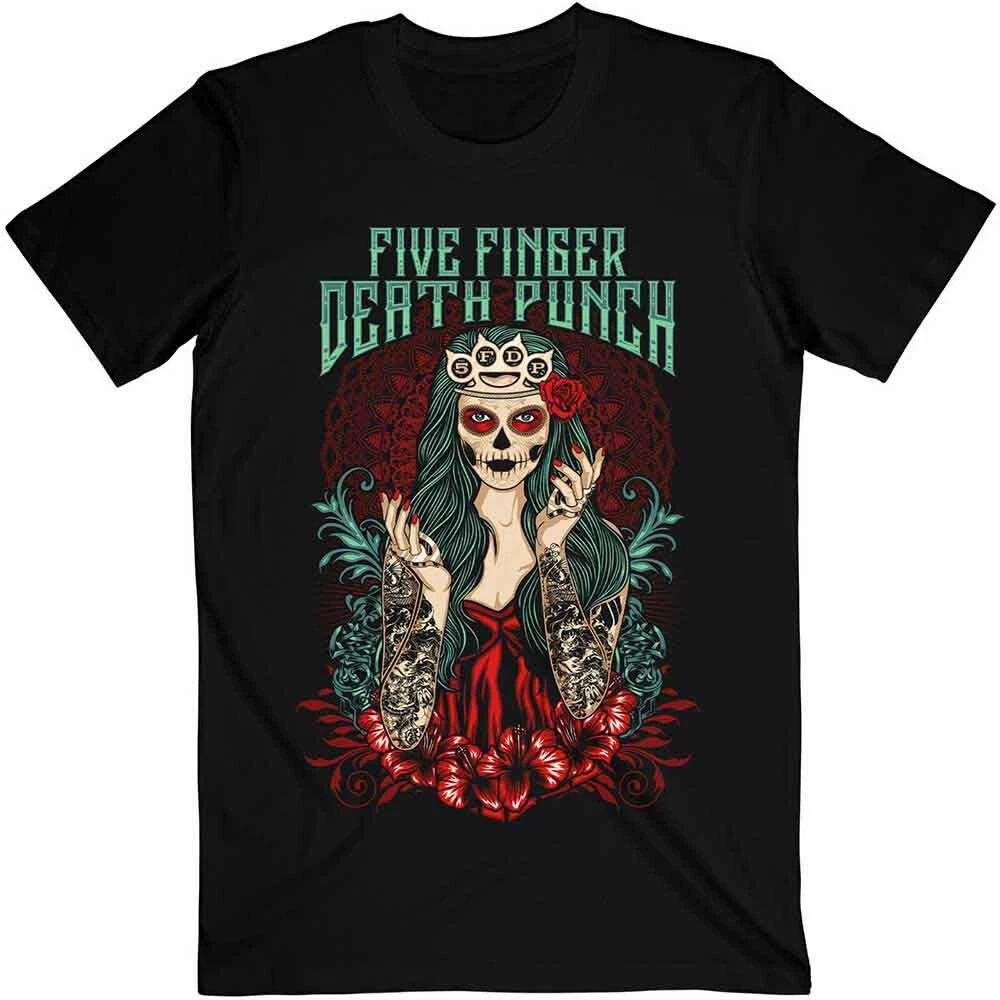 Five Finger Death Punch Lady Muerta T-Shirt Black New XXXXL