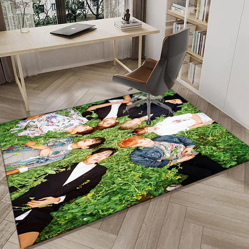 Kpop Group Portrait Carpet, Chair Rug,Rug for Office Bedroom Living Rooms, Doormat Decor Fan Gift Christmas Gift