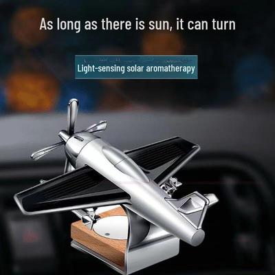 Solar-Powered Rotating Car Aromatherapy Ornament - Long-Lasting Fragrance and Decorative Aircraft Design