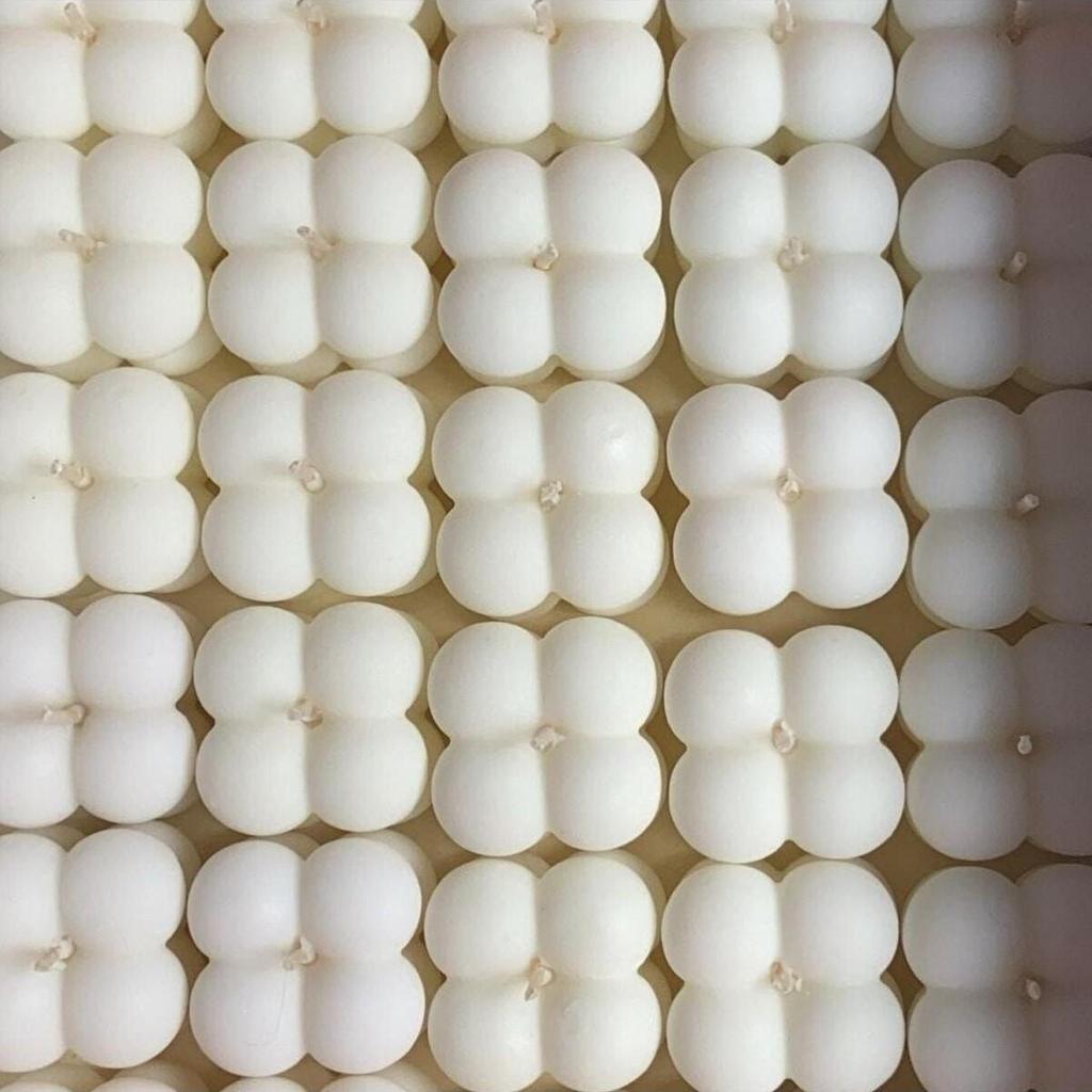 White Scented Candle Small Handmade Multiple