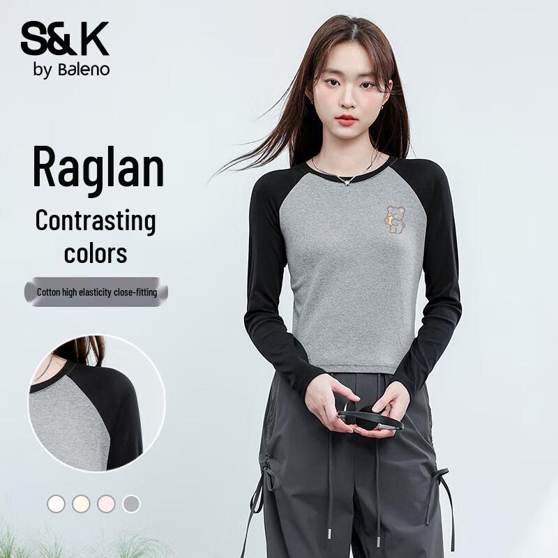 Baleno Women s S&K Cropped Color-Block Long-Sleeve T-Shirt
