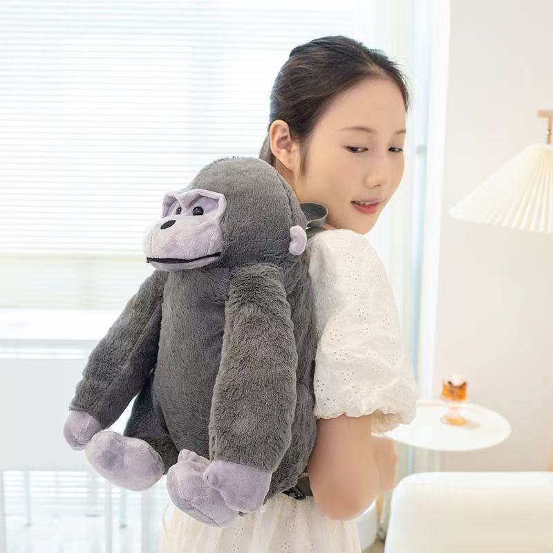 32cm Neuer Gorilla King Kong Rucksack Simulation Gefülltes Plüschtier Puppe Cartoon Anime Niedlich Kindergeburtstagsgeschenk Lustige Puppe
