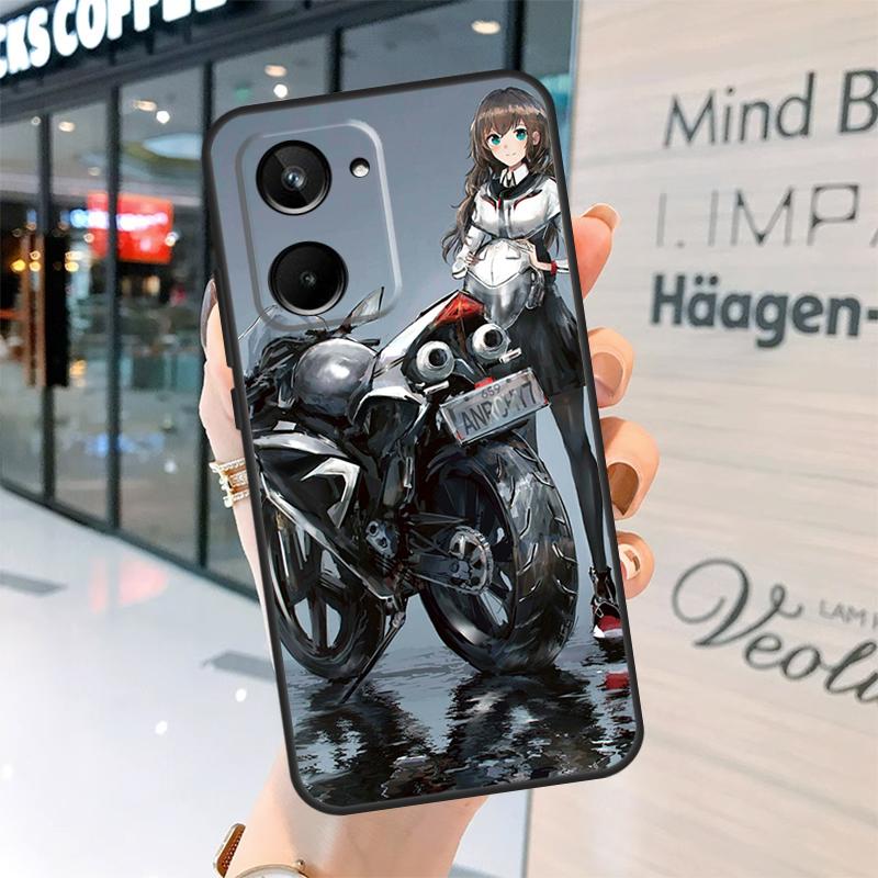 Motorcycle girl Anime Case For Realme 15 14 13 12 11 Pro Plus GT6 GT7 Pro C55 C51 C35 C53 C61 C65 C67 C63 C71 C75