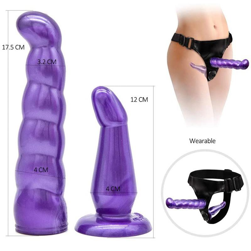 Double Strapon Realistic Dildo Ultra Elastic Harness Strap On Dildo Lesbian Strap-on Dildo Adult Sex Toys for Couples Women Gay