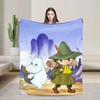 Coperta Morbida Moomin Carina per Divano Letto Coperta da Viaggio Casual Campeggio Invernale Flanella Copriletto