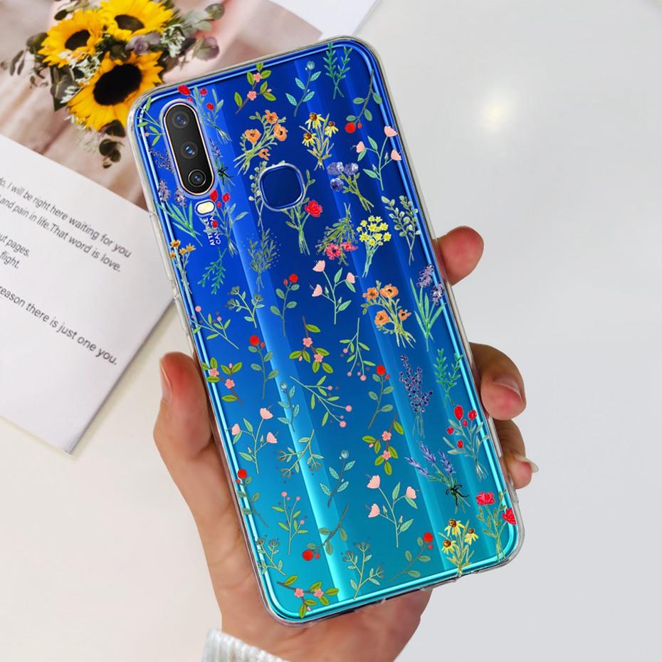For Vivo Y12 1904 1940 Phone Case Fashion Butterfly Painted Soft Silicone TPU Cover For Vivo Y17 Y15 Y12 1902 1901 Bumper