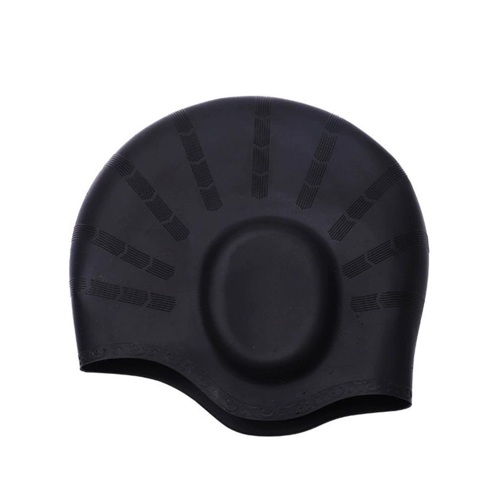 Ear Protection Silicone Swim Cap Ear Pockets Swim Hat Protect Long Hair Swimming Cap Boys