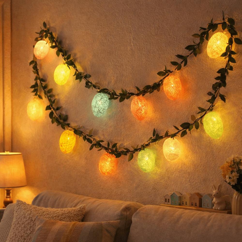 Luminous Easter Egg Wreath 2M Easter Twig Garland Spring Celebration