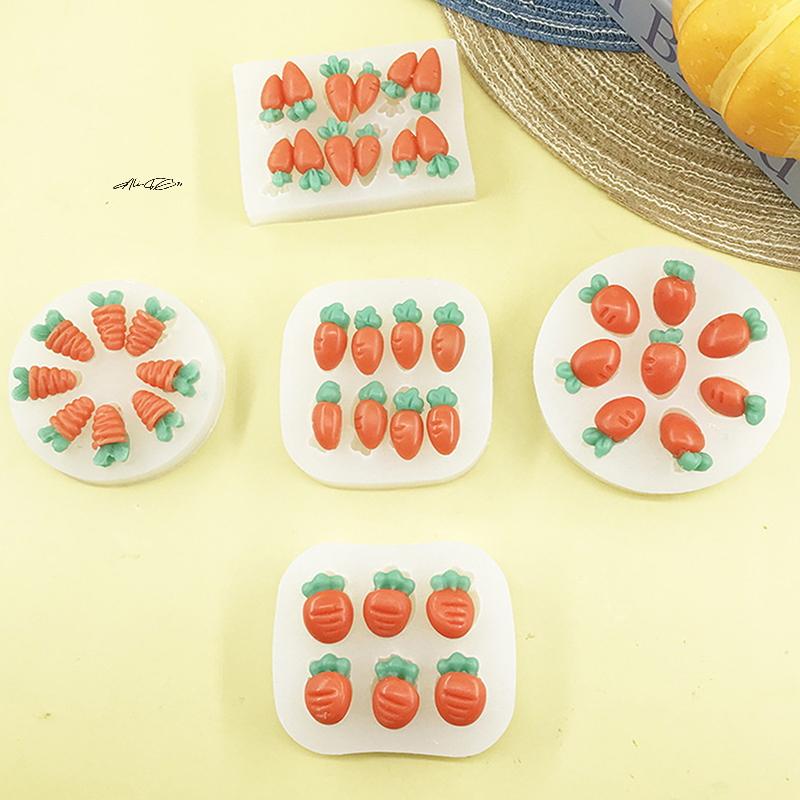 Mini Carrot Shape Silicone Molds High Temperature Resistant for Chocolate Candy Easter Cakes Baking Decoration Tools