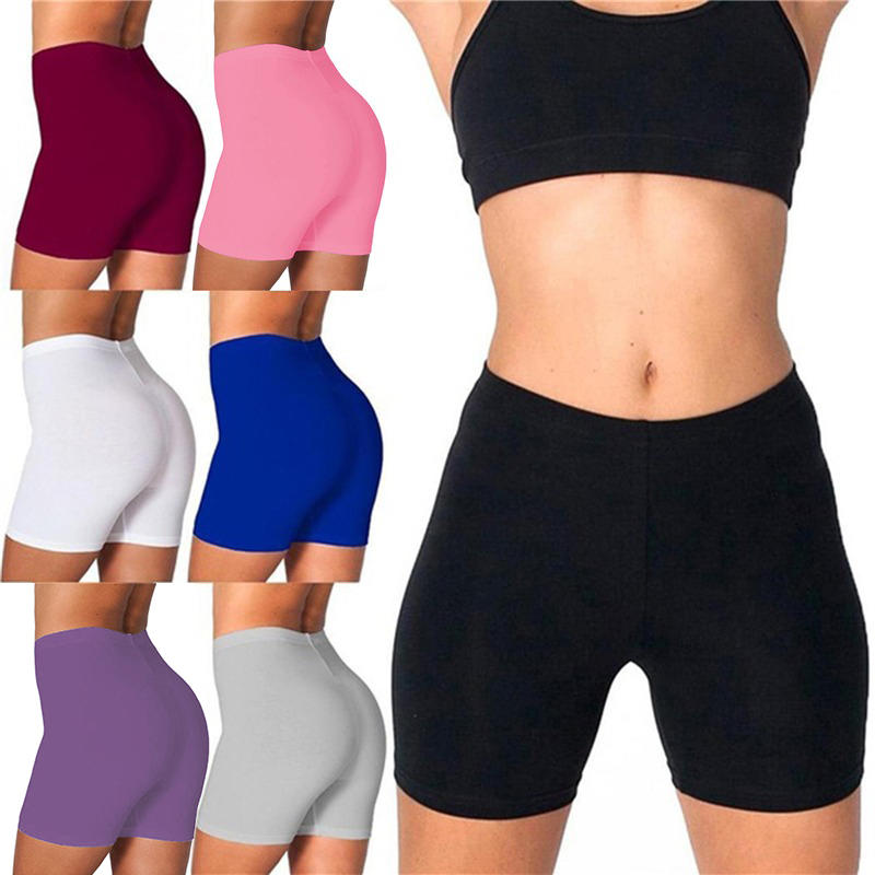 Summer High Waisted Soft Athletic Shorts with Pockets for Women Breathable Casual Saftey Shorts for Workout Running Gym
