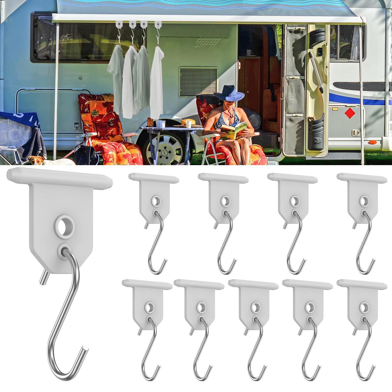 

10PCS/Set RV Awning Hooks S Shaped Camping Awning Hooks Metal RV Party Light Hangers Clothes Hats Awning Hooks Sturdy Hangers