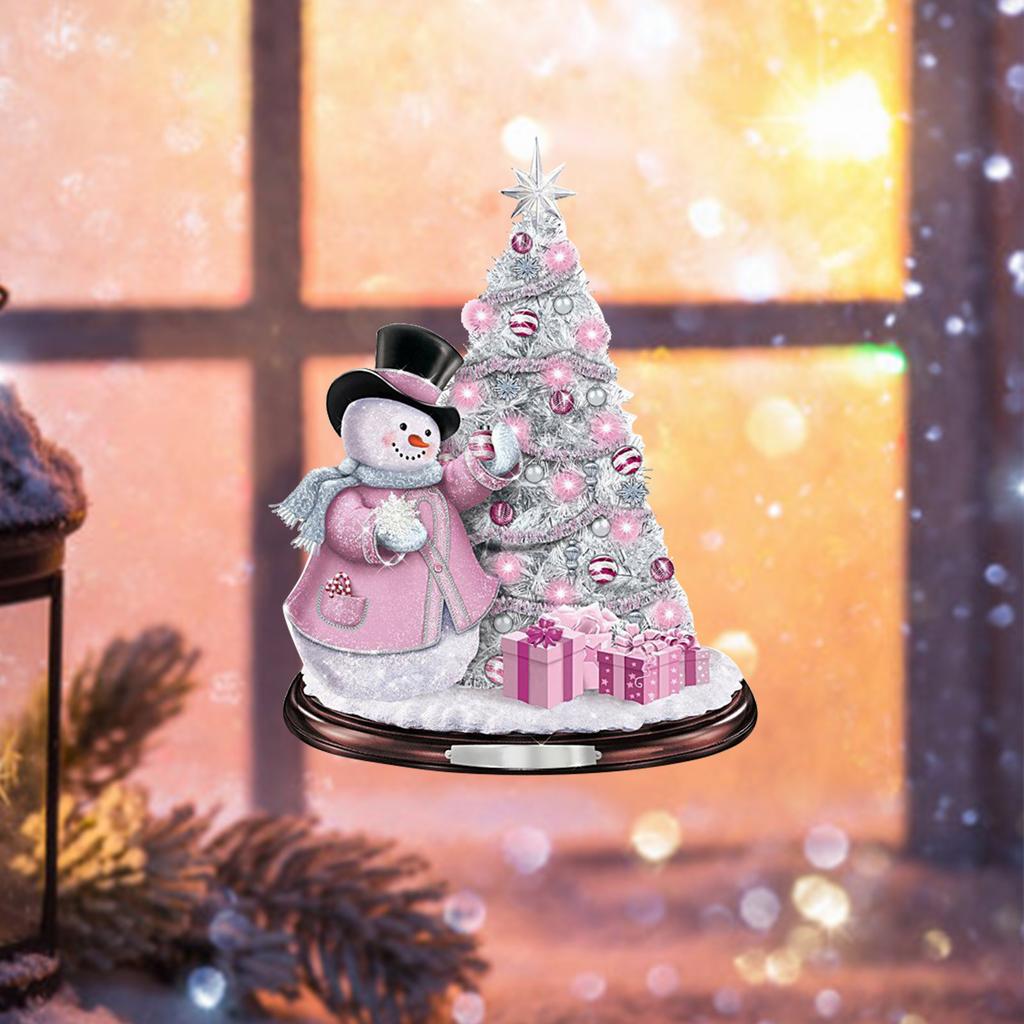 Christmas Rotating Sculpture Train Decorations Paste Window Paste Stickers