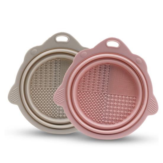 Foldable Makeup Brush Cleaner Bowl Portable Silicone Cosmetic Brushes Powder Puffs Makeup Sponges Cleaning Tool