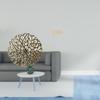 Rustic Wrought Iron Wall Art Sculpture with 3D Scenic Plaque And Round Anti Skid Area Rug for Office