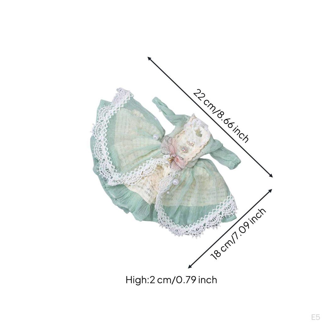 BJD Doll Dress Layered Skirt 1/6 Ruffle Details Miniature Apparel for Display, Photo