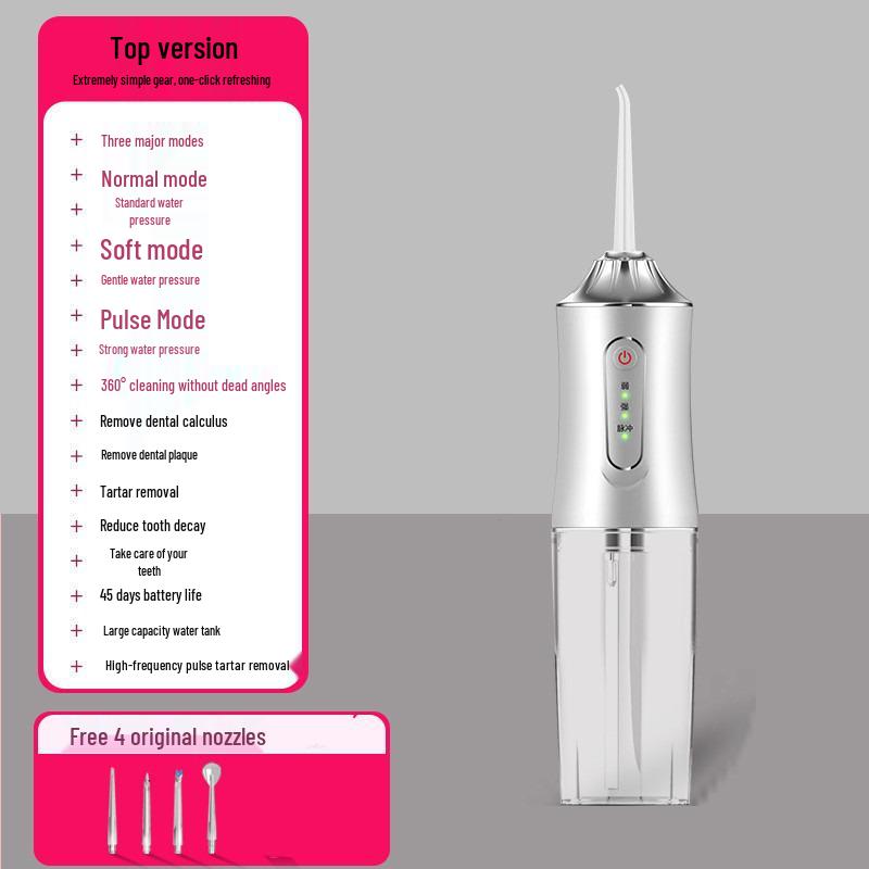 Portable Ultrasonic Electric Toothbrush and Water Flosser for Oral Care