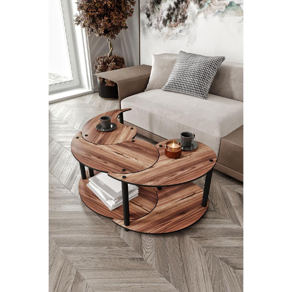 Yin Yang Unity Serenity Coffee Table 3-piece Madran Walnut 70cm