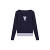 Splicing Contrasting Color Fake Two-piece Long-sleeved T-shirt Women's Autumn Design Sense Niche Slim and Thin Chic Bottoming Shirt Top