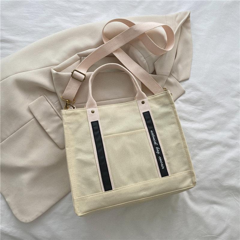 Женская Плотная Холщовая Сумка на Плечо Портативная Школьная Сумка для Студентов Компьютерная Сумка Через Плечо