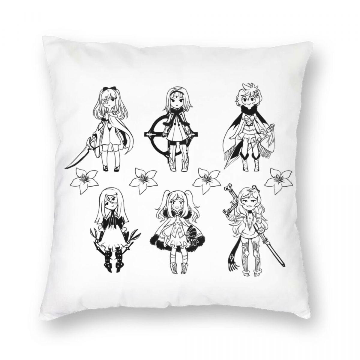

Six Intoners Drakengard Square Pillowcase Polyester Linen Velvet Pattern Zip Decor Pillow Case Car Cushion Cover 45x45 12x12Inch