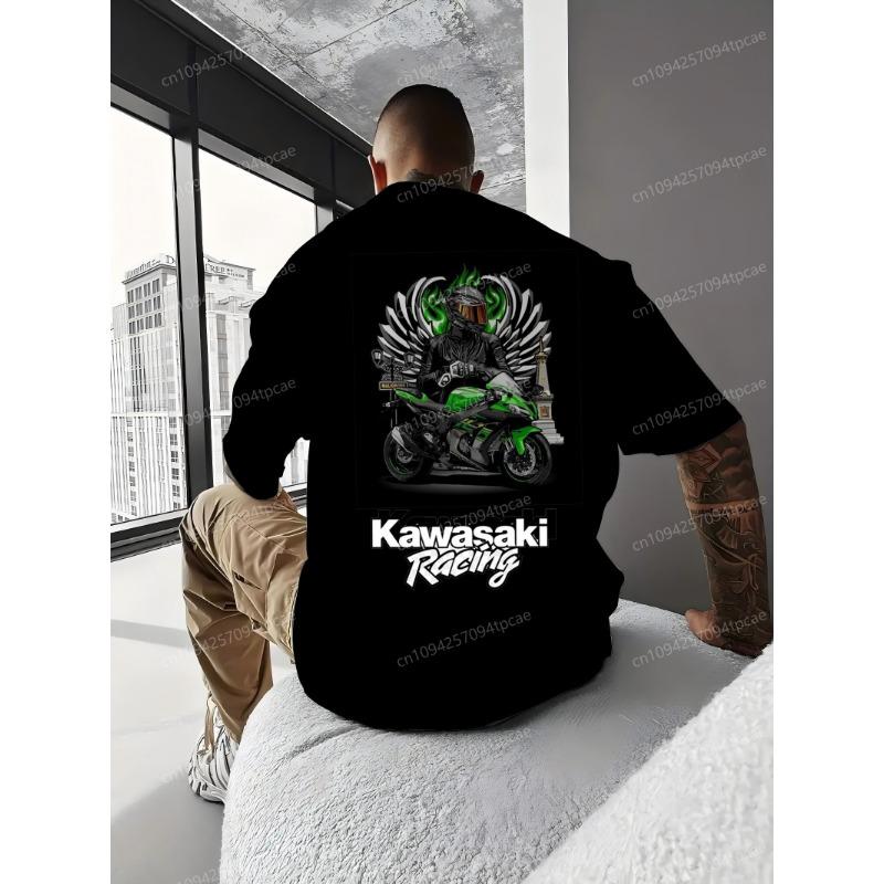 

Kawasaki Высококачественная мужская футболка 2025 Новинка Экстремальные приключенческие виды спорта Топ Модная уличная Возвратность Ультравысокий Топ XL