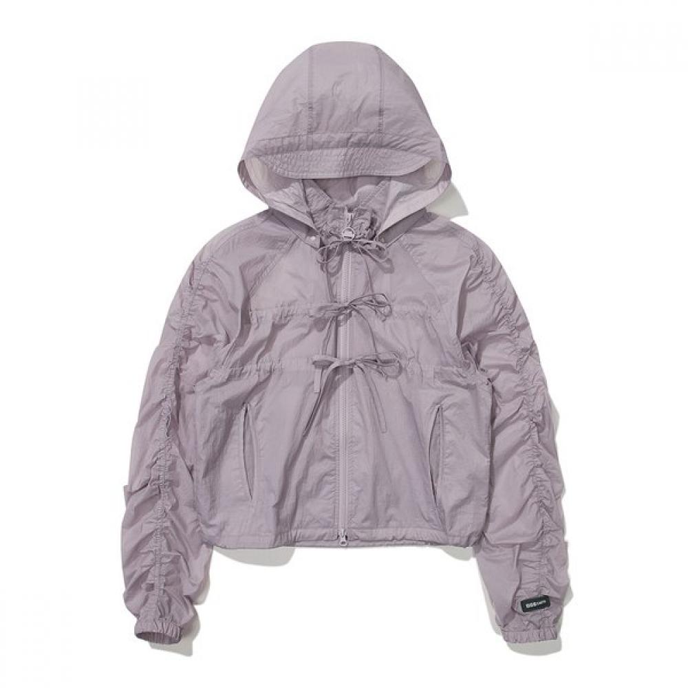 Женская короткая куртка со светодиодной гирляндой Сиреневая 090