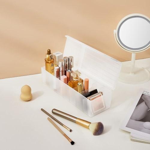 siawadeky Card Case with Dividers, Classified Storage, Large Capacity Card Box with Lid, Collection Box, Horizontal Loading, Holds Over 500 Trading Ca