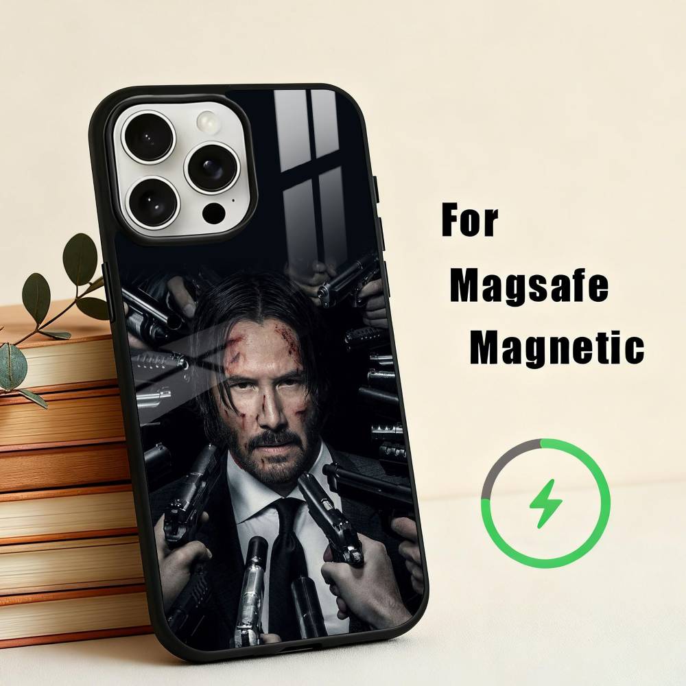 M-Filmkennzeichen J-John W-Wick Handyhülle Für iPhone 17,16,15,14,13,12,Plus,Pro,Max für Magsafe Magnetisches Kabelloses Laden