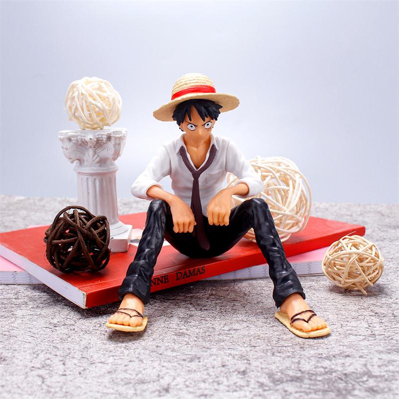 One Piece Anime Figur Luffy Sittestilling Action Figur PVC-modellsamling Statue Figur Dukke Leke Til Bursdagsgave