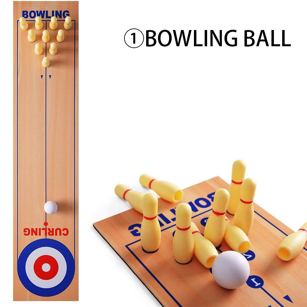 3 In 1 Table Curling Game Bowling Shuffleboard Table Set Family Games for Home Party Gift For