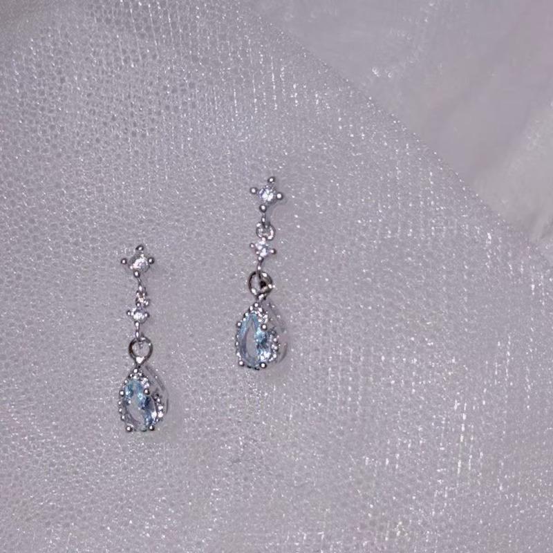 Waterdrop Earrings - Small Stud Earrings for Women, Zirconium Ear Studs, Pendant Earrings