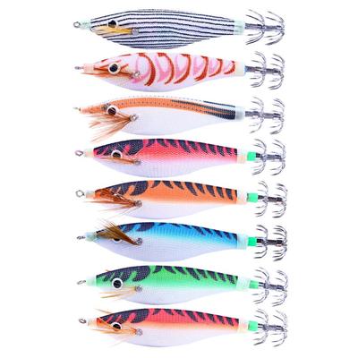 10cm 9,6g Tintenfisch Haken Holz Garnelen Lockt Jigs Lebensechte Simulation Harten Köder Angelgerät Pecsa