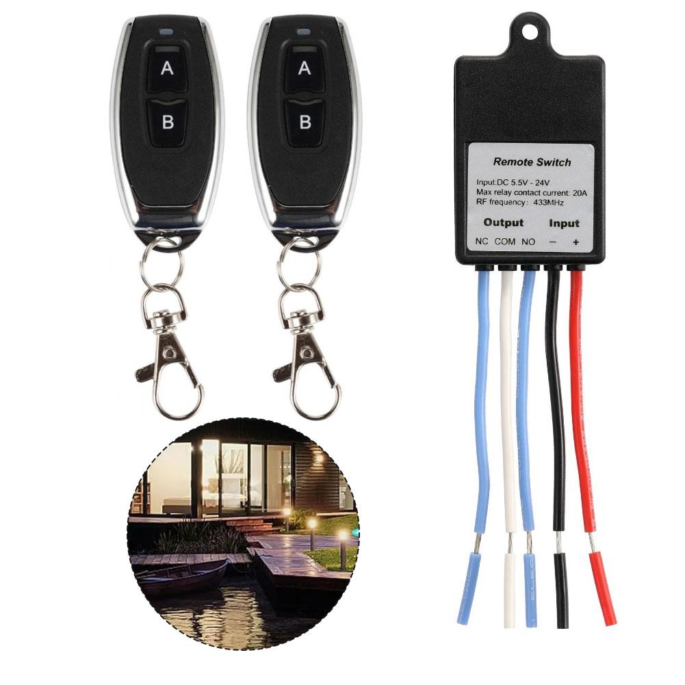 Wireless Remote Control Switch Relay with Dry Contact DC 5V 60V 433MHz for Electrical Device Control and Automation