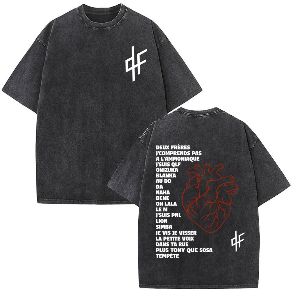 French Rapper Pnl Album Merch Graphic Tshirt Le Monde Chico Tshirt Unisex Unisex Fashion Hip Hop Oversized Vintage Washed Tshirts