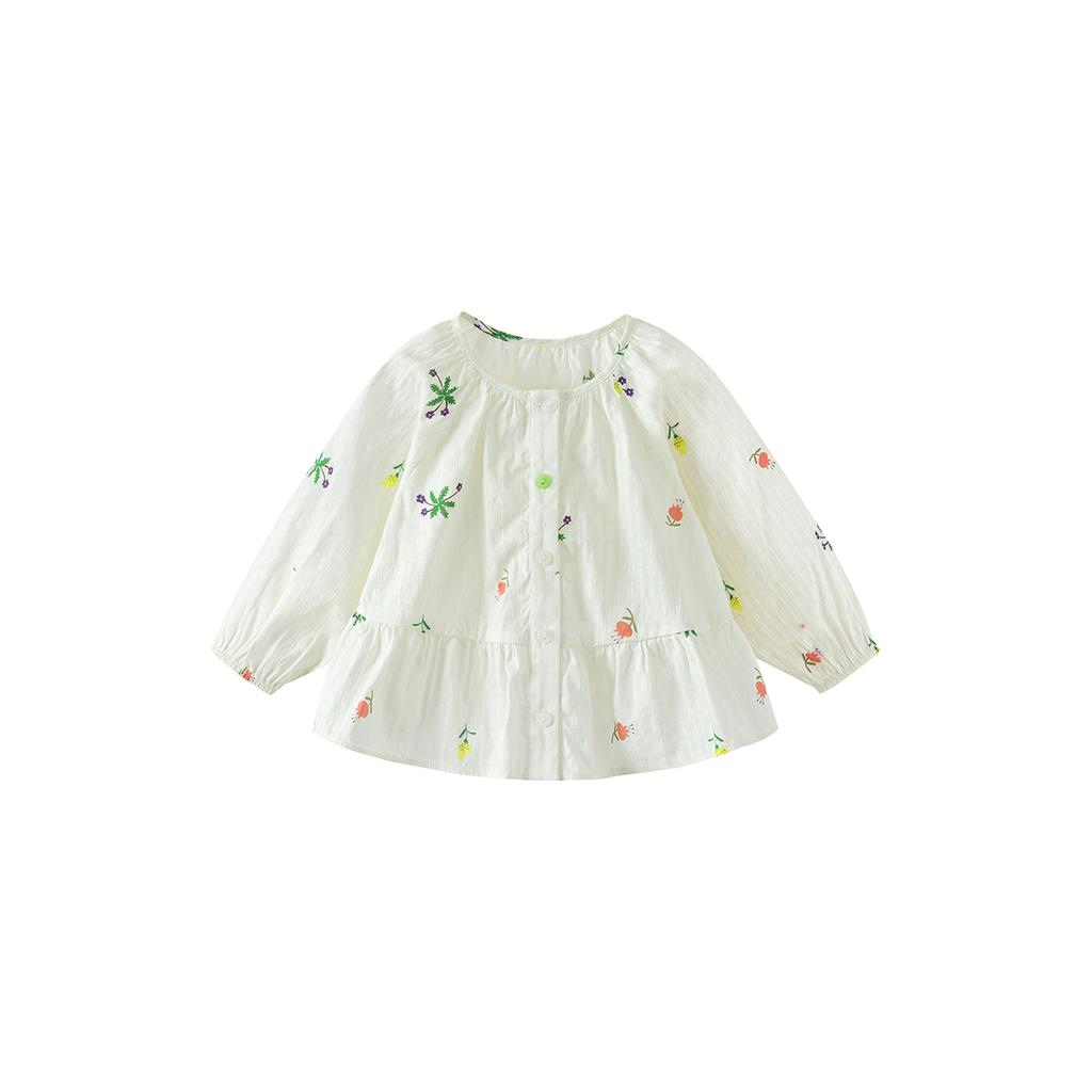 Mini Balabala Baby Girl Air Conditioning Shirt Made of Pure Cotton, Soft and Breathable Sunshade Coat for Summer 2026