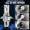 2Pcs Canbus H4 LED Headlight Bulbs High Low Beam 30000LM Car Motorcycle Lights 24pcs 3570 CSP Turbo Led Diode Lamps Auto Moto Headlamp 12V 6500K