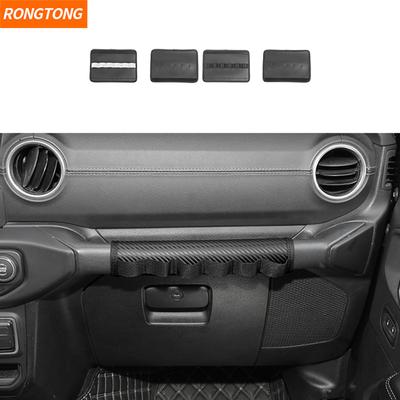 Car Leather Co-pilot Side Door Handle Protector Cover with Storage Decorative Trim for Jeep Wrangler JL Gladiator JT 2018 Up