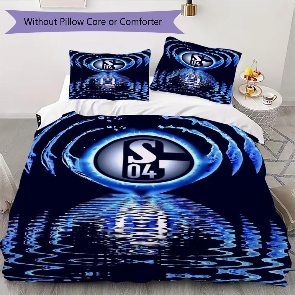 Set Copripiumino Schalke 04 Federa Decorazione Casa Regalo di Compleanno (1 * copripiumino + 2 * federe senza imbottitura)147