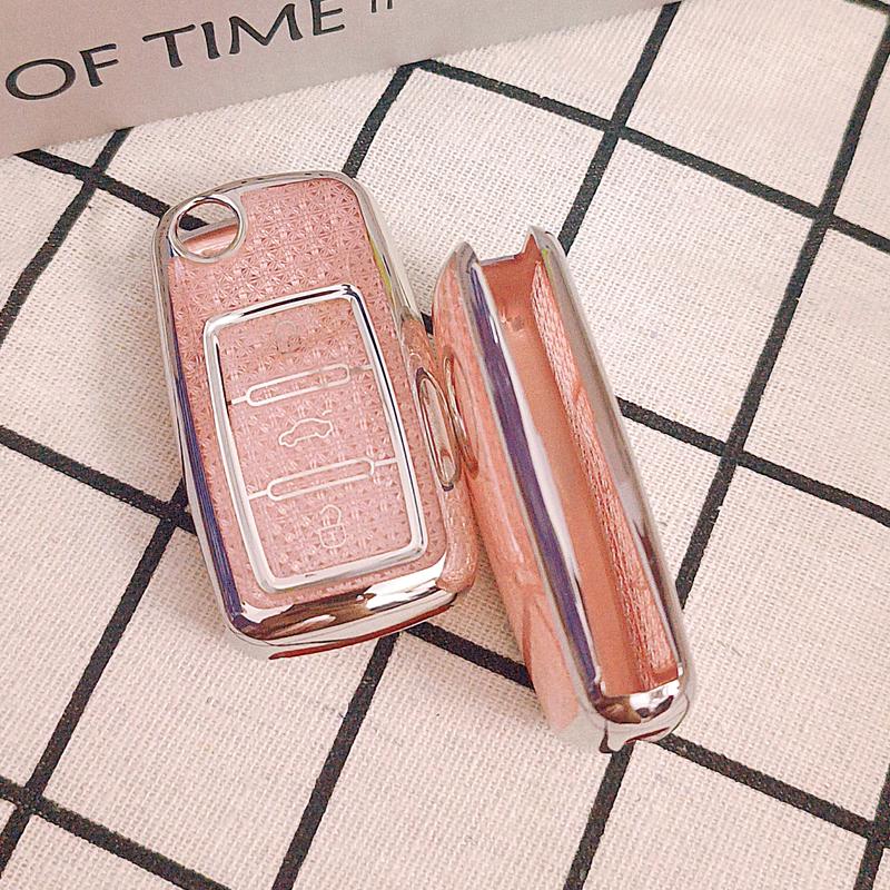 Icar For Volkswagen Vw Passat Tiguan Beetle Caddy T5 Up Eos Polo Golf Skoda Octavia Seat Leon Altea Car Key Case Cover Fob Ring