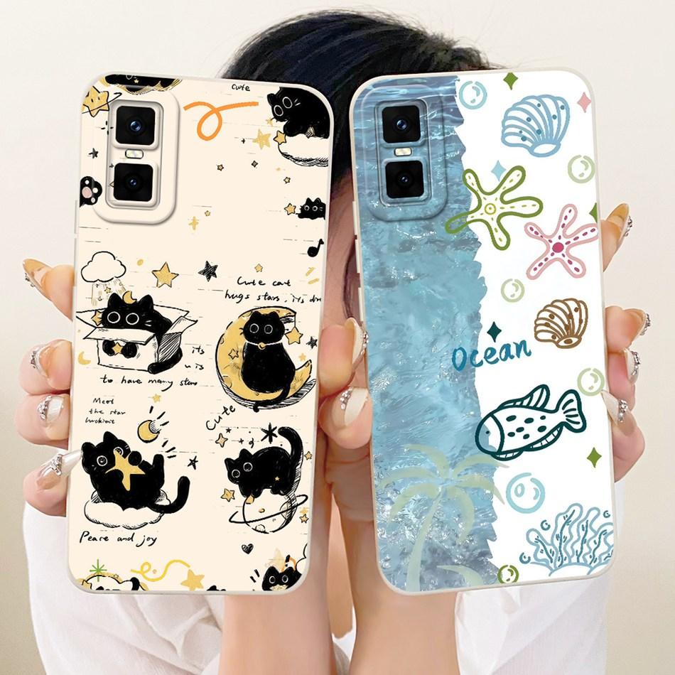 For Infinix GT 30 Pro X6873 Cute Cat Flower Cartoon Phone Case For Infinix GT30 Pro 5G Shockproof Soft Silicone Covers Bumpers