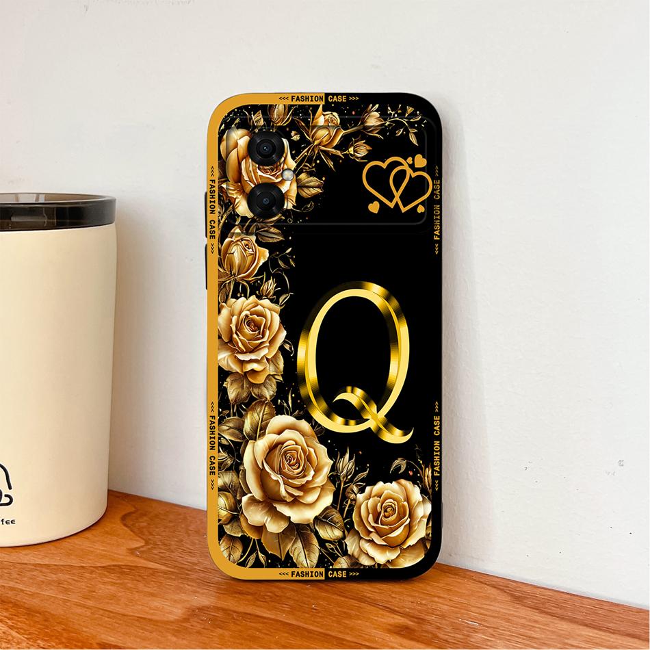 Case For Xiaomi Poco M4 M3 Pro Luxury Rose Letters Soft Smooth Liquid Silicone Housing For Poco M 4 M 3 Lightweight Phone Cover