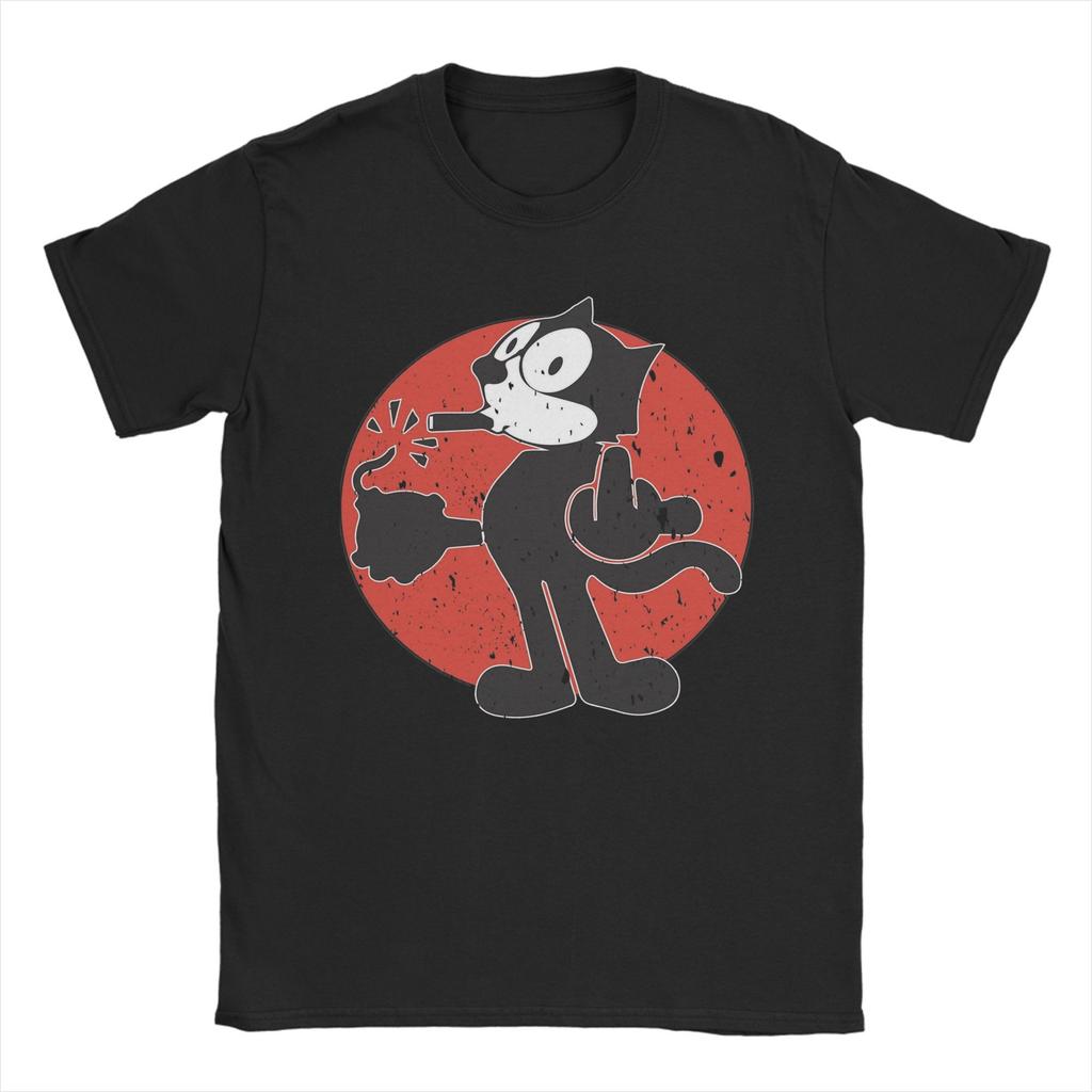 T-shirt à Manches Courtes Imprimé Graphique pour Hommes Femmes F-Felix le Chat Dessin Animé 100% Coton Vêtements T-shirts